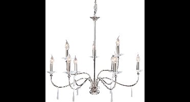 Elstead Lighting LED Kroonluchter | 9X E14 Max 60W | Dimbaar | Polished Nickel