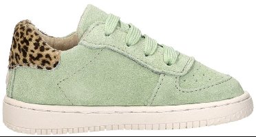 Shoesme Groen Sneakertje - Sneakers Kinderen - Meisjes - Sage Green Leopard - Suède - Maat 26