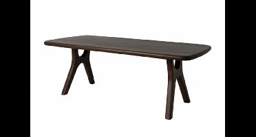 Eettafel Addo rechthoekig met ronde hoeken Mangohout 200x105x76 cm - Japandi - Espresso Brown