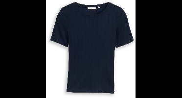 Tom Tailor Denim - Slim fit pointelle T-shirt - Maat L - sky captain blue