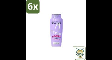L'Oréal Elvive Hydra Hyaluronic Shampoo 250 ml - Voordeelverpakking - 6 stuks - Hyaluronzuur - Vochtig haar