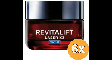 6x L'Oréal Paris Revitalift Laser X3 Anti-Rimpel Nachtcreme (50 ml)