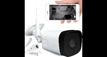Allecto - Outdoor Surveillance Camera - WiFi Beveiligingscamera - Full HD Resolutie - 2 Mpx - Nachtzicht - 50 m Bereik - Digitale Zoom - Witte Outd...