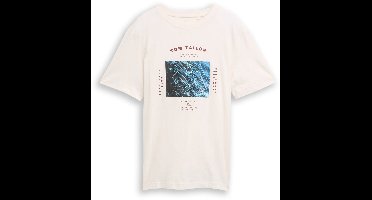 Tom Tailor - T-shirt met fotoprint - Maat XXXL - Gardenia White