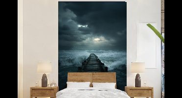 Behang - Fotobehang Steiger - Storm - Golven - Breedte 160 cm x hoogte 240 cm