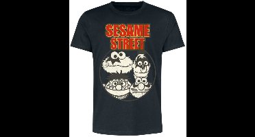 Sesame Street Monster Street Heren T-shirt - zwart - 3XL