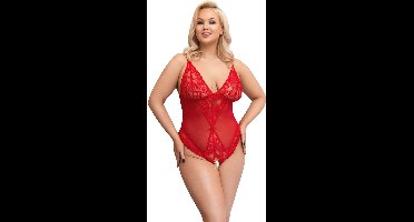 Crotchless Body Rood 4XL