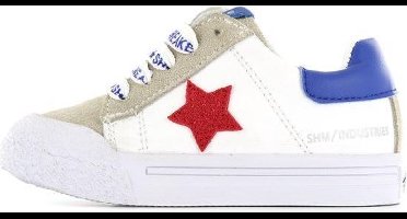 Shoesme Bumper Jongens Sneaker - Wit Rood Blauw - Maat 24