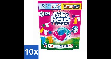 10 x Color Reus - 3+1 Power Caps - Gekleurde Was - 45 Wasbeurten - Voordeelverpakking - 10 stuks
