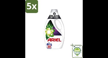 5 x Ariel – +Revita Black – Vloeibaar Wasmiddel – 900 ml - Grootverpakking - Vaatwasstrips - Donkere Kleuren Beschermen - Kleurbescherming - Vlekverwijdering - Coudwasformule - Wasmiddel Voor Zwart