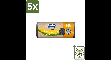 5 x Swirl – Vuilniszakken – 60 L – Trekband – 10 zakken - Wasstrips - Vuilniszak 60 L - Pedaalemmerzak Trekband - Scheurvast Vuilniszak - Lekvrij Vuilniszak - Vuilniszak Met Trekband