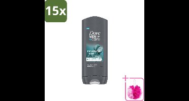 15 x Dove - Douchegel - Men+ Care Eucalyptus + Mint - Verfrissend en kalmerend - 400 ml - Bulkverpakking - Douchegel voor mannen - Douchemop - Eucalyptus en munt