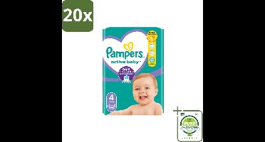 20 x Pampers – Luiers – Active Baby Maat 4 – 46 Luiers - Grootverpakking - Vaatwasstrips - Baby Luier - Baby Droog - Baby Luchtdoorlatend - Baby Comfort - Baby Nacht