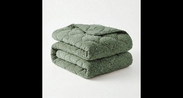 Zydante Dekbed Zonder Overtrek Velvet Chenille - Wasbaar Dekbed - Hoesloos Dekbed - Zachte Fluweel Look - Hedge Groen / 200x160