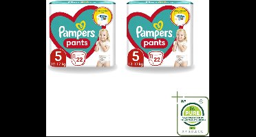 2 x Pampers – Luierbroekjes – Baby Dry Pants Maat 5 – 22 Luiers - Grootverpakking - Vaatwasstrips - Baby Luier - Droge Luier - Luierbroek - Kind Luier - Droge Luierbroek