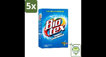 5 x Biotex - Voorwas & Waskrachtversterker - Waspoeder - Witte en Gekleurde Was - 80 Wasbeurten - Grootverpakking - Vaatwasstrips - Waspoeder - Voorwas - Waskrachtversterker - Wasmiddel - Eiwitsplitsende Enzymen