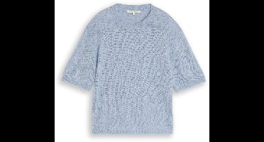 Tom Tailor Denim - Lichtgewicht gebreide trui met alpaca-aandeel - Maat XXL - foggy sky blue melange