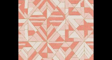 RETRO MOZAIEK BEHANG - Goud Oranje Roze - AS Creation Pop Style