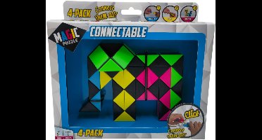 Magic Puzzle connectable puzzel 4 pack - draaibare elementen speelgoed.
