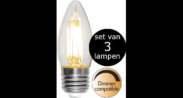 3-Pack | Kaars lamp - E27 - 4.2W - Extra Warm Wit - 2700K - Dimbaar