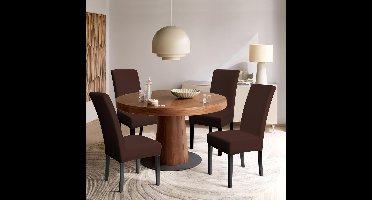 Stoelhoes-Stoelhoezen-Stoelbekleding voor Eetkamer Banket Hotel Feestdecoratie (4 Stuks, Bruin)