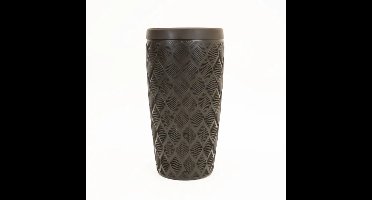 Vita - Regenton Flow met vulautomaat - Donker bruin - Inclusief vulautomaat met boor bitje - Met bloempot - Met Gardena koppeling kraantje - Lichtgewicht - Breukbestendig - Vorstbestendig - UV-bestendig - 240 Liter inhoud - Makkelijke installatie