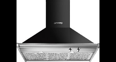 Smeg KD90HNE afzuigkap Muurmontage Zwart 630 m³/uur