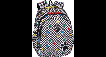 Coolpack - Schooltas - Rugzak - 3 compartimenten - 21L - Laptop Rugtas - Zwart met wit