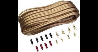 Sinuslive Car-Hifi luidspreker kabelset 2 x 4 mm² 10.00 m Verguld, Incl. stekker