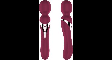 Power Escorts - Vibrator - Stimulator - Siliconen Dual Massager Pulsator - USB - 7 Functie - Rode Wijn