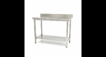 Werktafel rvs - 200 x 70 cm - Verstelbare Hoogte - met Spatrand