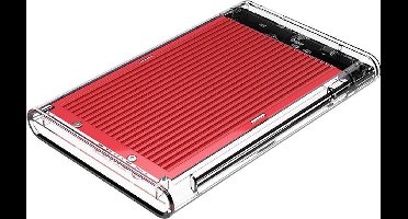 ORICO 2.5 inch harde schijf behuizing - transparant/aluminium - rood