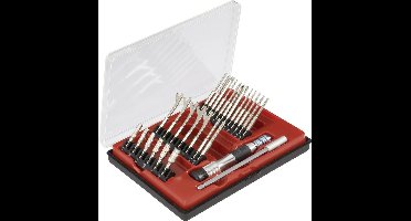 Donau Elektronik 815028 Bitset 27-delig Plat, Kruiskop Phillips, T-profiel, Dop (zeskant)