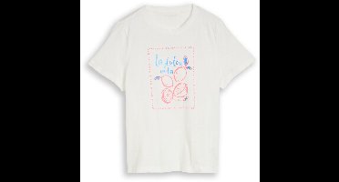 Tom Tailor - T-shirt met print - Maat L - Whisper White