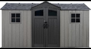 Lifetime Kentucky - Kunststof Tuinschuur met Vloer 206x427 cm - Grijs
