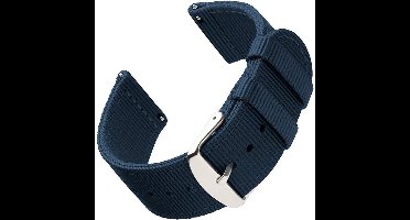 Nylon Horlogeband-Diepblauw-20x2x0,2cm-Snellschuifsluiting-Kompatibel met Smartwatches