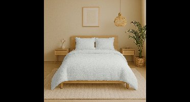 Zydante® Dekbedovertrek Teddy 240x220 cm - Foggy Dew - met 2 Kussenslopen