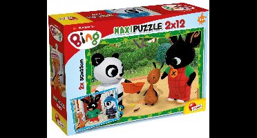 Lisciani - Bing - puzzel Maxifloor - Bing en zijn vriendjes - 2 x 12 stukjes
