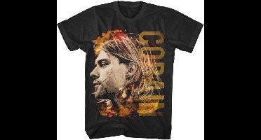 Kurt Cobain - Coloured Side View Heren T-shirt - M - Zwart