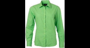 James and Nicholson Dames/dames Poplin-shirt met lange mouwen (Kalk groen)