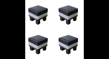 GELLDG 4 Stuks Buitenpaalverlichting - Solar LED Paalverlichting - 7x7cm - Dubbelkleurig Licht (Koud en Warm Wit) - IP55 Waterdicht - Geschikt voor Tuin Terras en Padverlichting - Kunststof