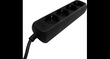 4-voudige Stekkerdoos zwart 1.5 meter
