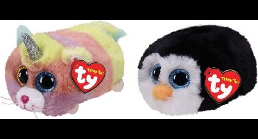 Ty - Knuffel - Teeny Ty's - Heather Cat & Waddles Penguin