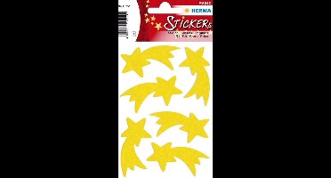 Stickers kerstster, vilt geel
