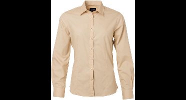 James and Nicholson Dames/dames Poplin-shirt met lange mouwen (Steen)