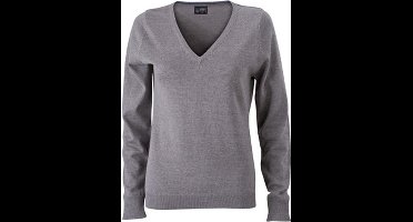 James and Nicholson Vrouwen/dames V-hals pullover (Grijze Heide)