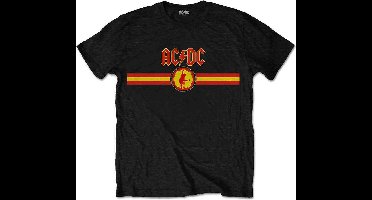 AC/DC - Logo & Stripe Heren T-shirt - M - Zwart