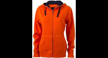 James and Nicholson Vrouwen/dames Lifestyle Zip-Hoodie (Donker Oranje/Zwaar)