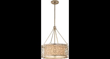 Landelijke Hanglamp - Steady Lighting - Metaal - Landelijk - E27 - L: 58.4cm - Voor Binnen - Woonkamer - Eetkamer - Zilver