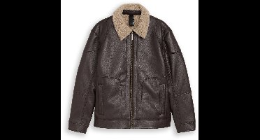 Tom Tailor - Pilotenjas van kunstleer - Maat XL - Dark Chocolate Brown